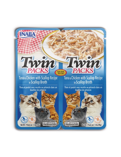 Inaba Twin Packs Tuna & Chicken Recipe in Scallop Broth